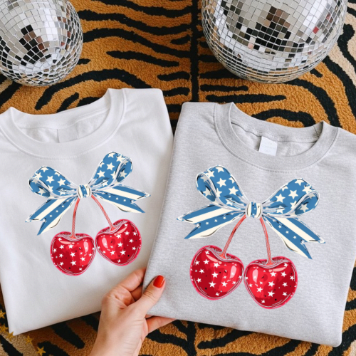 Patriotic cherry sublimation T-shirt