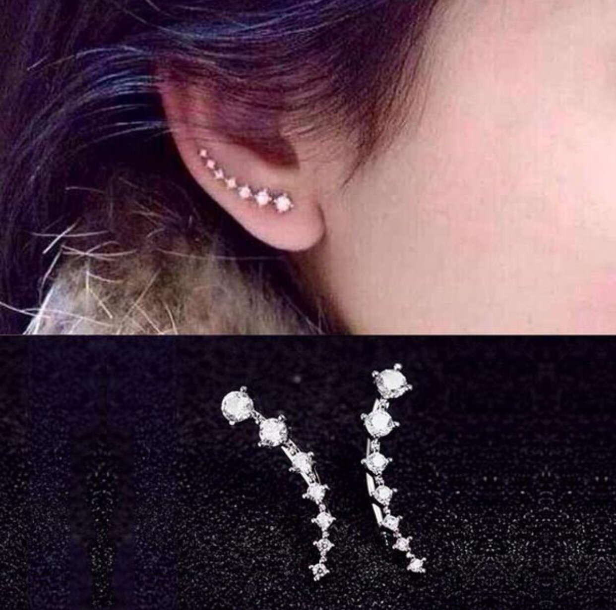 Faux Diamond Lulu Glitz Crawler Earrings