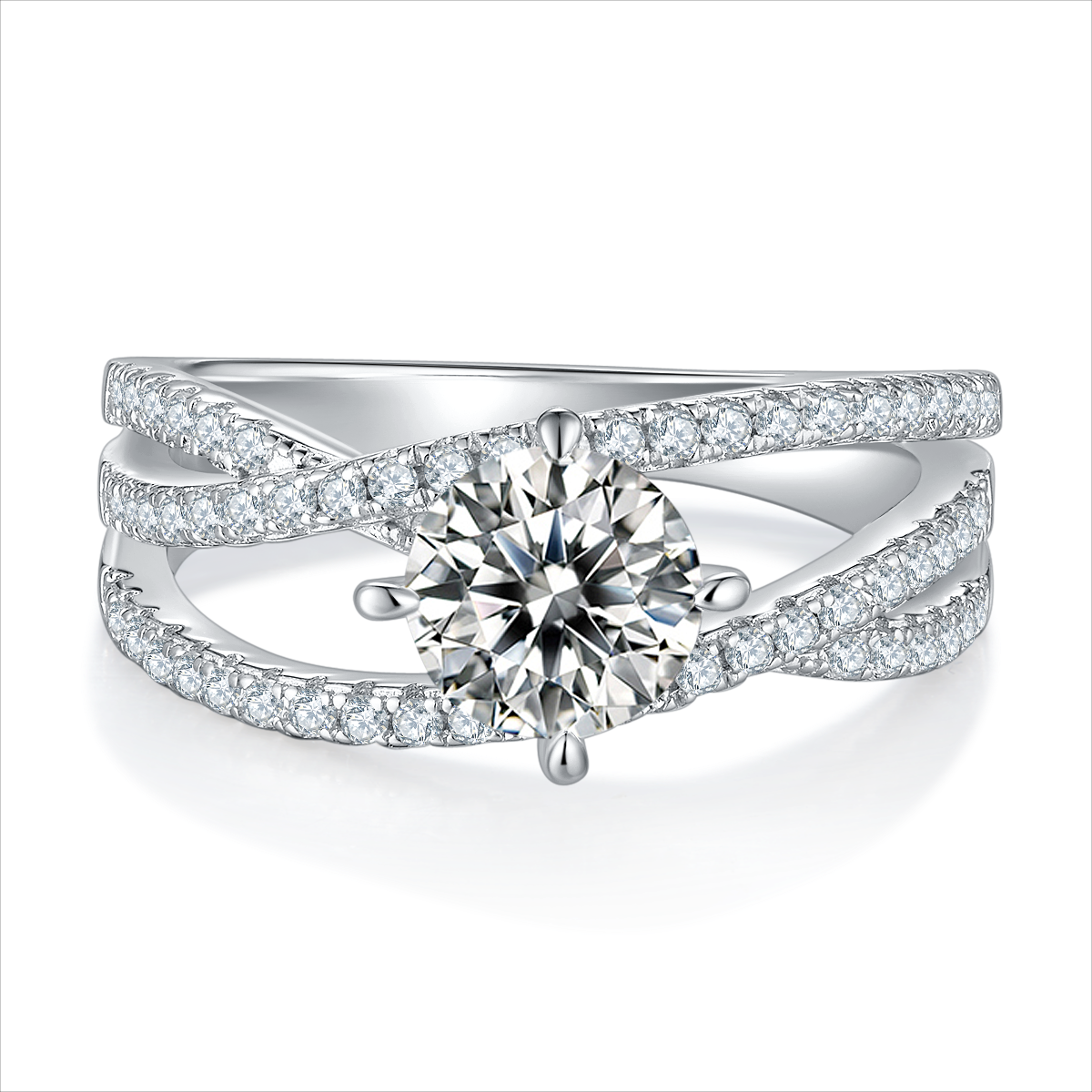 1 Carat Moissanite 925 Sterling Silver Ring