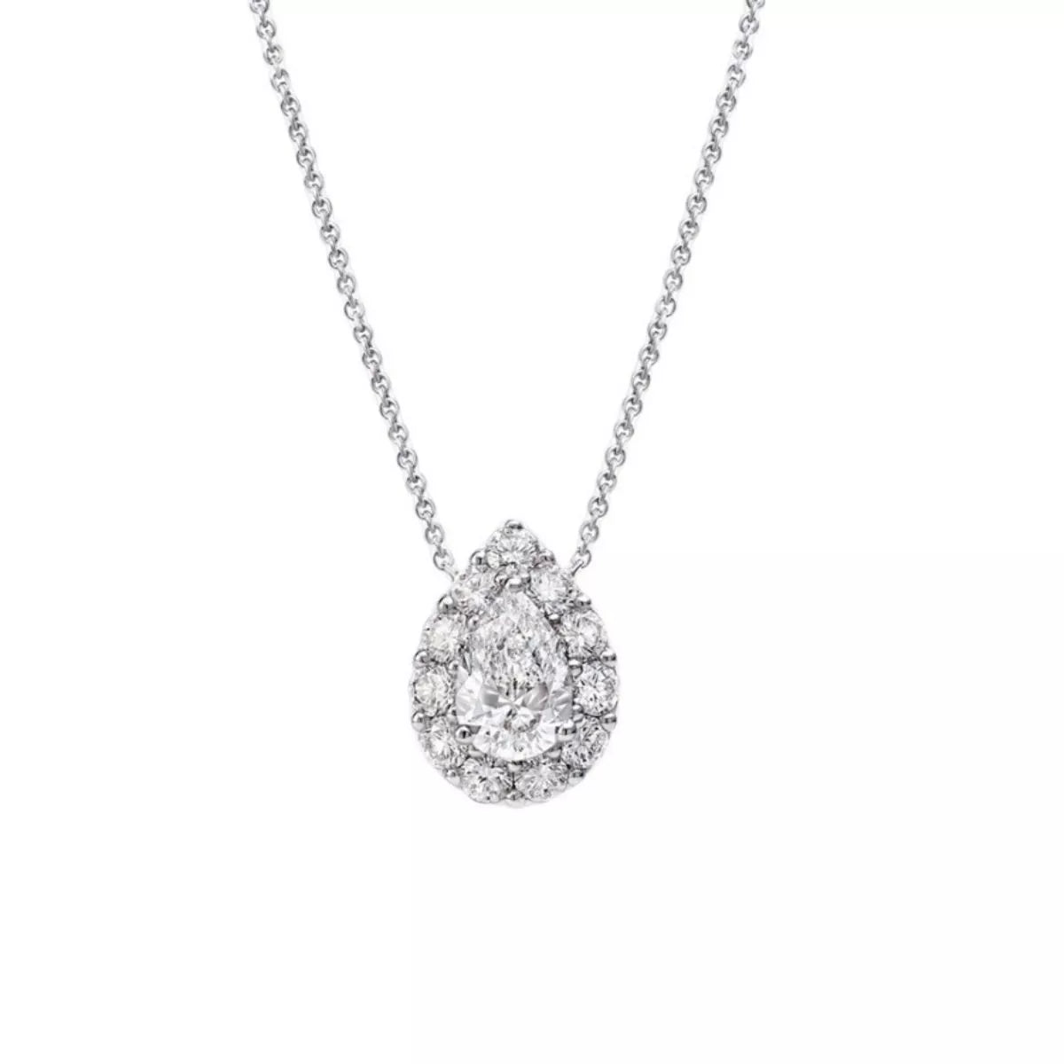 1.5 Carat 925 Sterling Silver Moissanite Teardrop Necklace