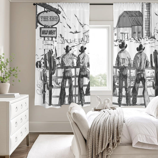 Baha Ranch Cowboy Ranch Window Curtain 52"x63" Made in America