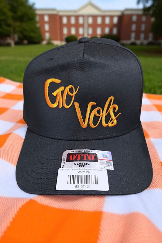 SC - Go Vols Black Canvas Embroidered Hat