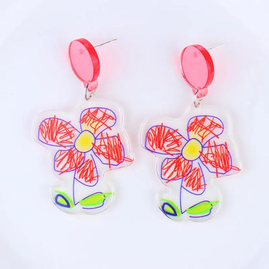 Pretty Acrylic Flower Earrings