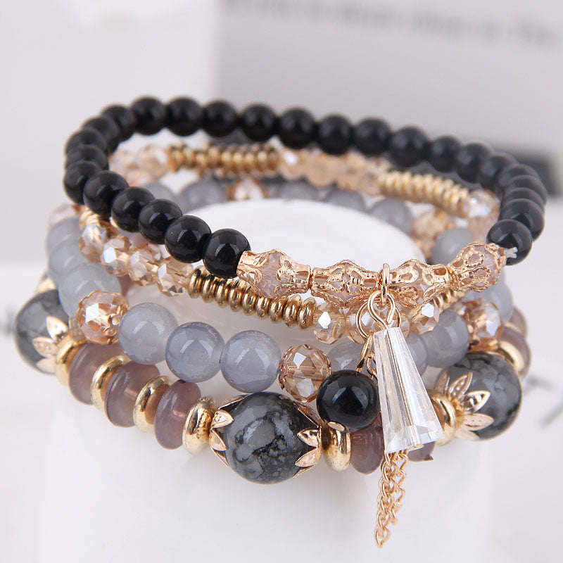 Black + Gold Holiday Stretchy Bracelet
