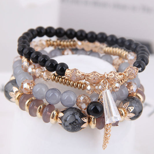 Black + Gold Holiday Stretchy Bracelet
