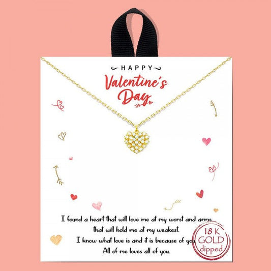 Gold Dainty Heart Gold Necklace on Card