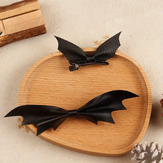 Leather Bat Hair Clips