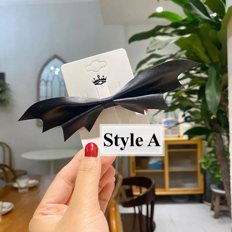 Leather Bat Hair Clips