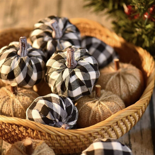 Burlap And Chevron Fall Pumpkins
