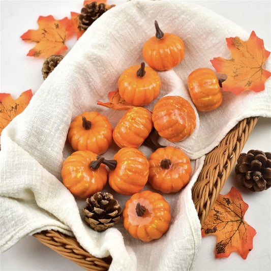 Orange and White Mini Pumpkins Set of 12