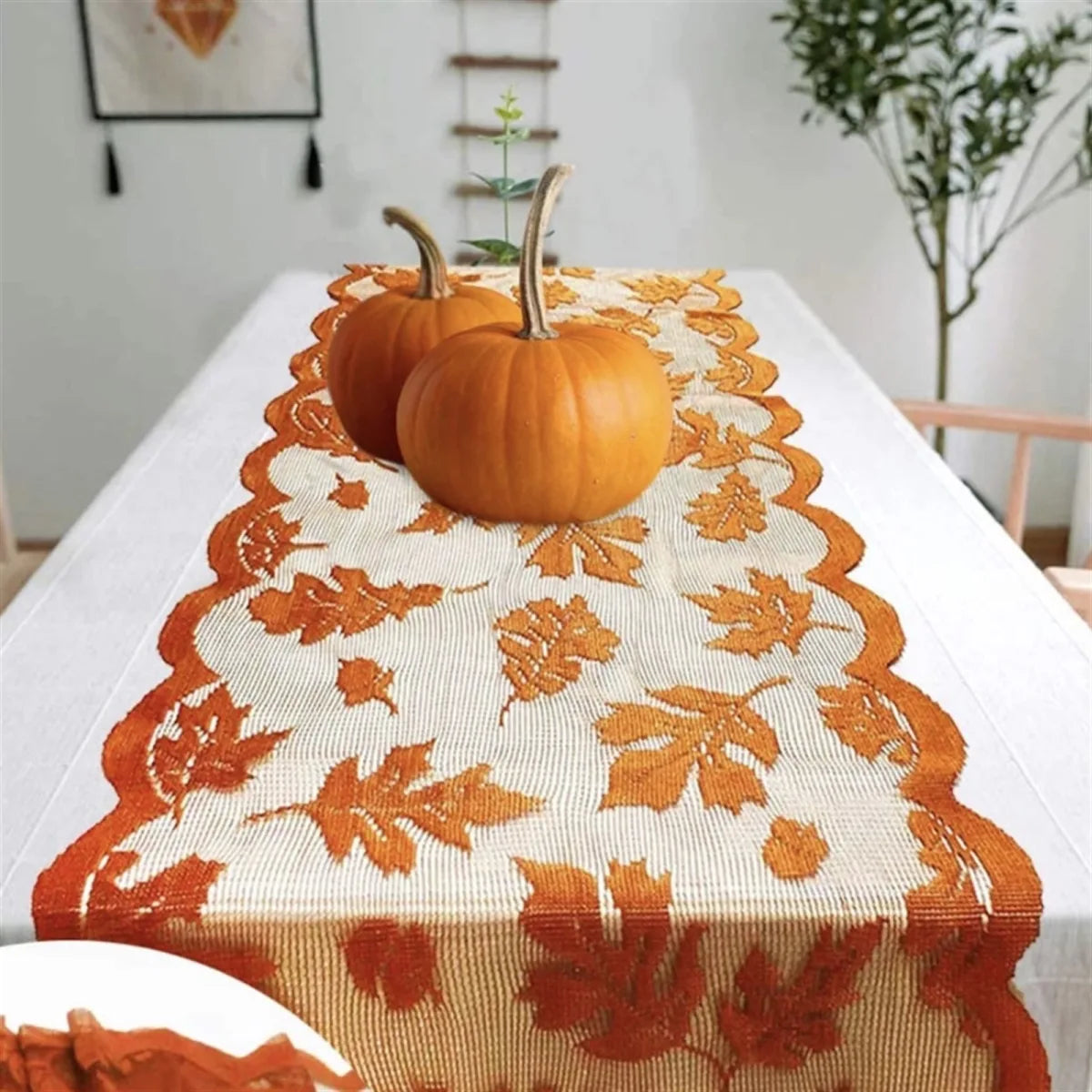 Pumpkin Thanksgiving Fall Holiday Table Runner