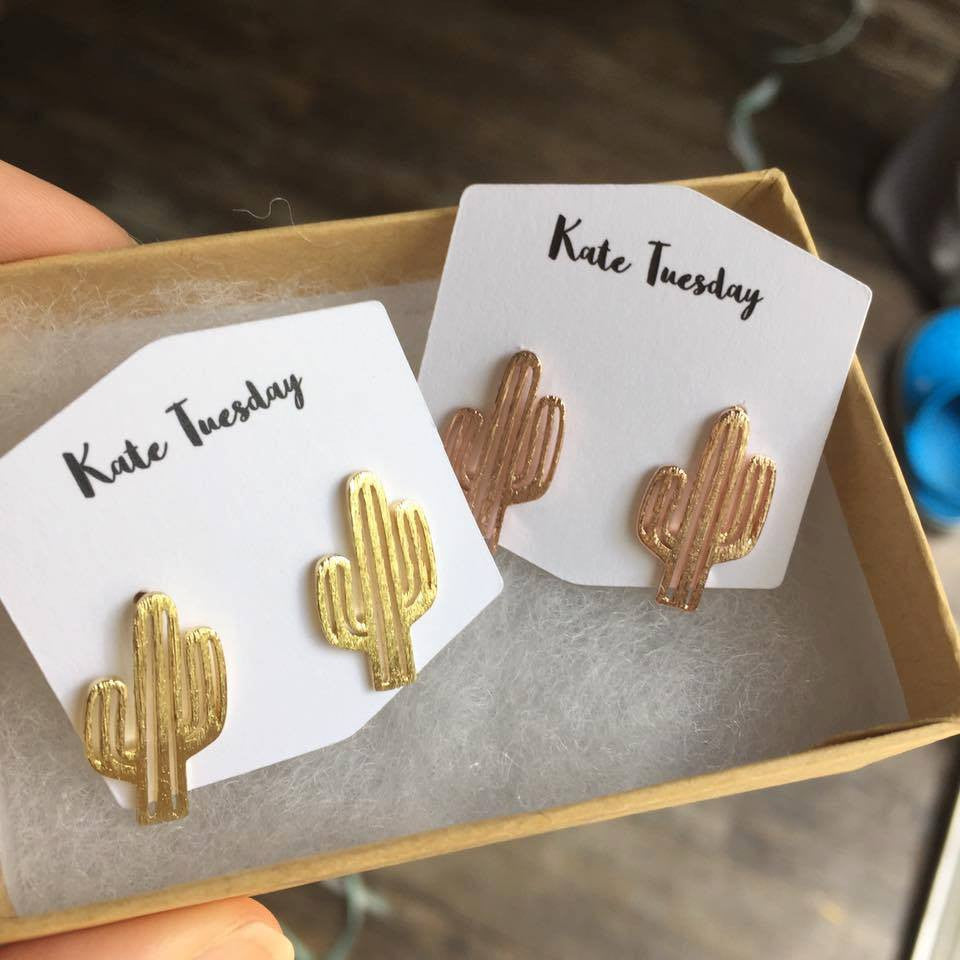 Cactus Metal Earrings