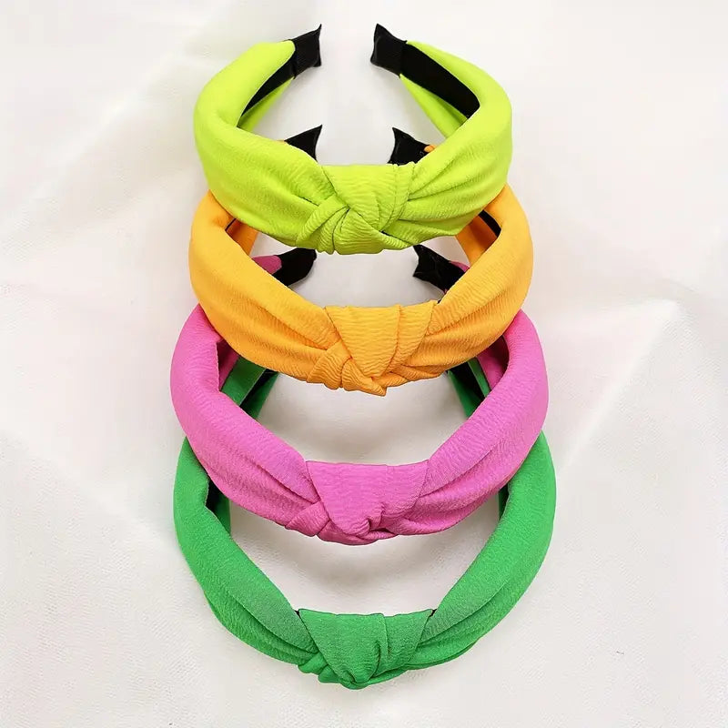 Neon Summer Knotted Headband Pack of 4