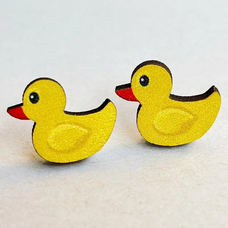Easter Wood Stud Earrings