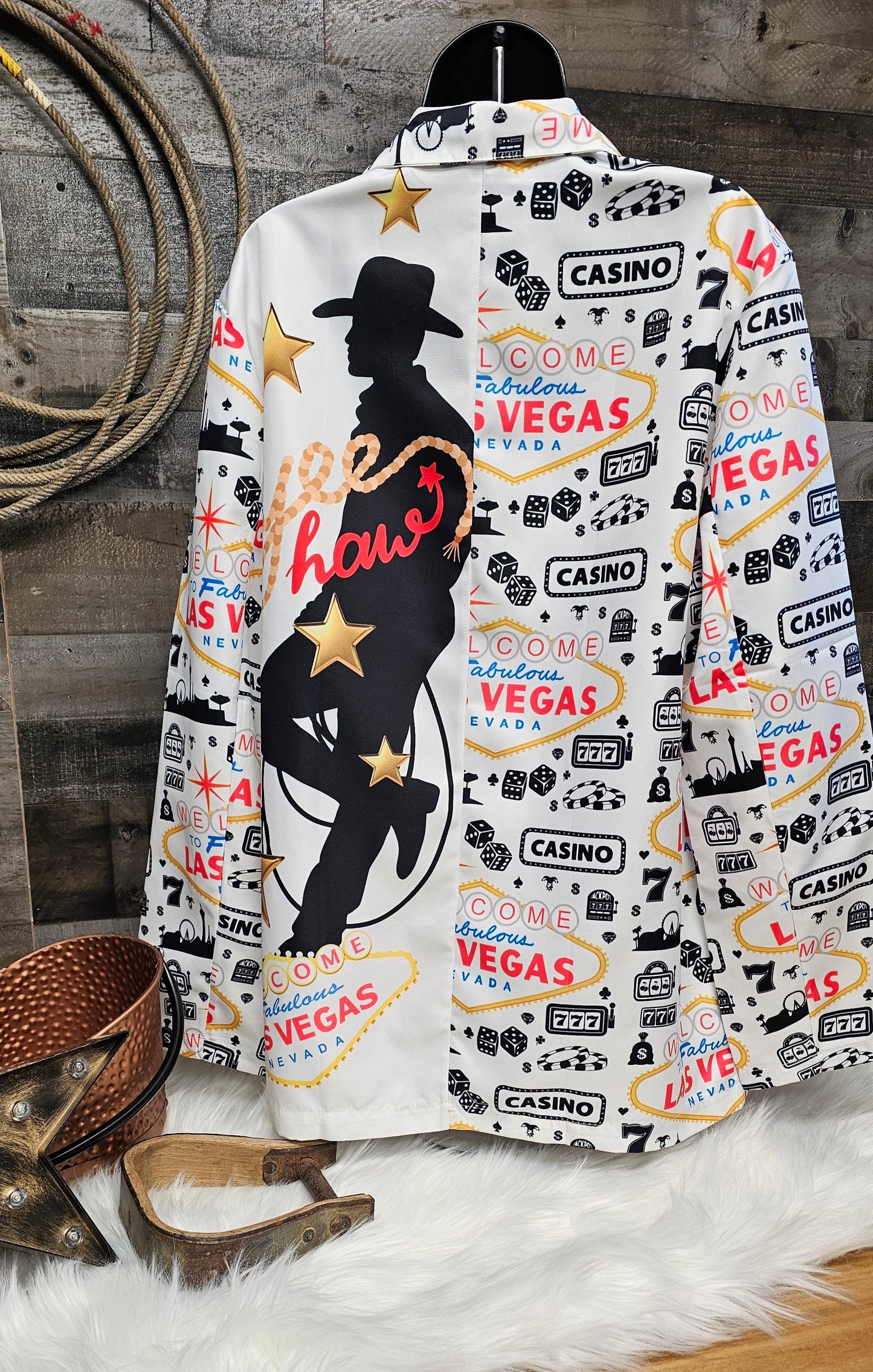 Baha Ranch Yeehaw Cowboy Vegas Women's Western Blazer