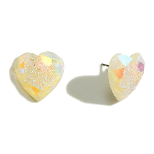 White Pop Stud Earrings