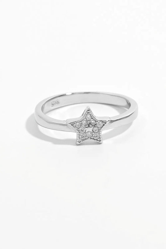 925 Sterling Silver Inland Zircon Star Ring