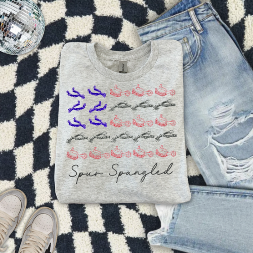 Spur spangled fourth of July sublimation T-shirt