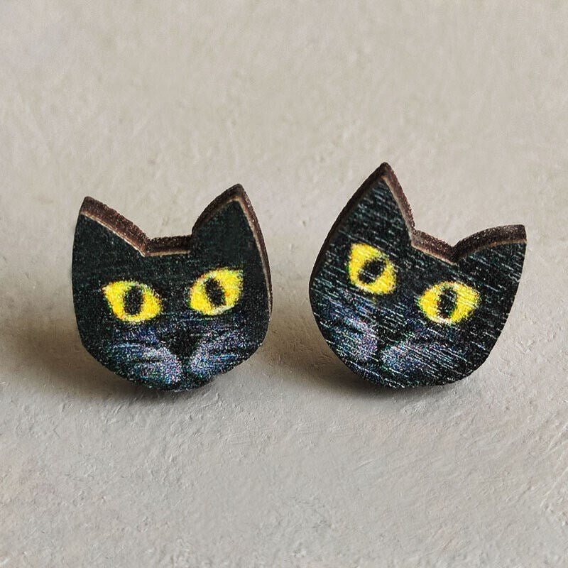 Halloween Wood Fall Stud Earrings