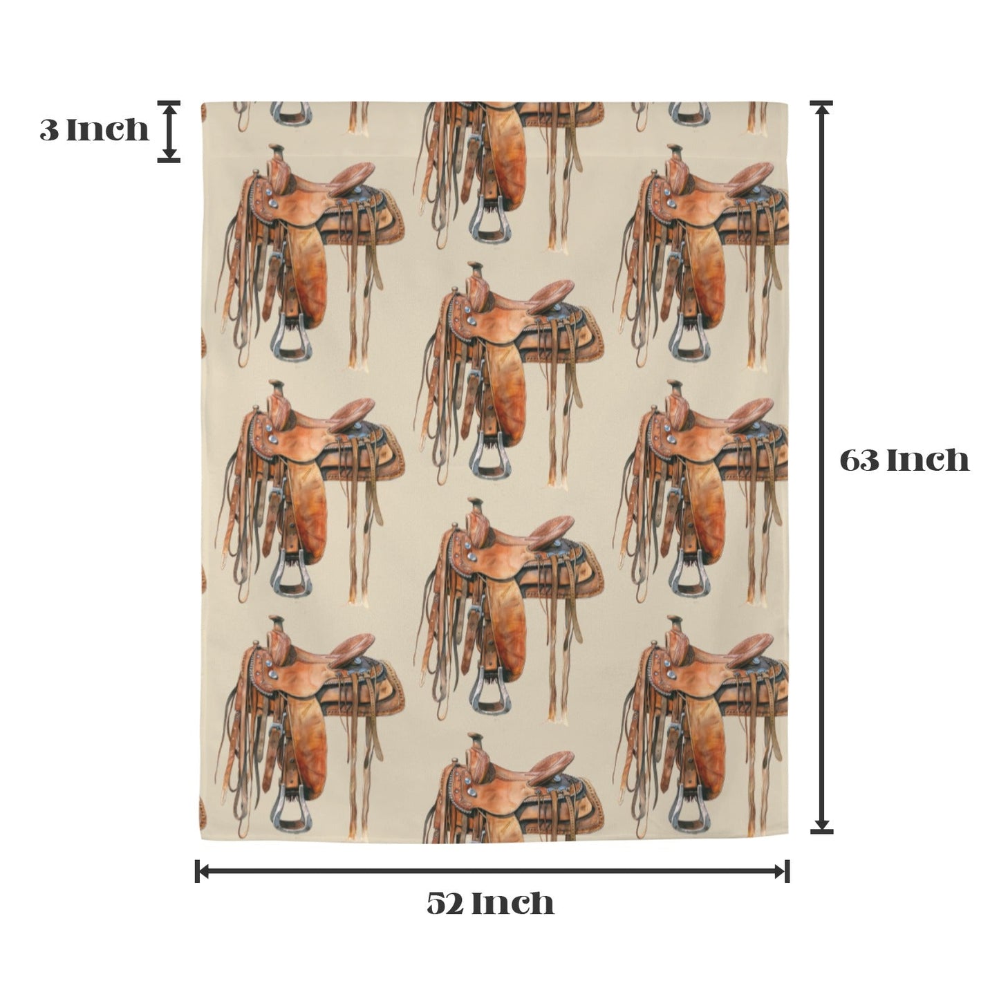 Saddle Print Window Curtain Drapes 52"x63" Made in America