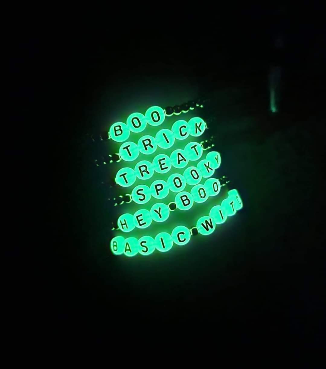 Glow In The Dark Gold Halloween Stretchy Bracelets