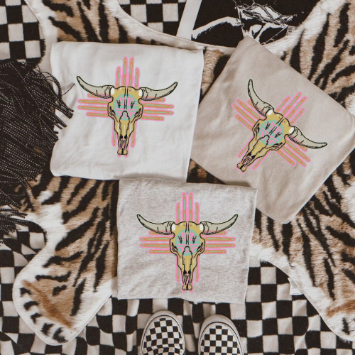 Southwestern steer head sublimation T-shirt