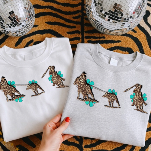 The cheetah turquoise teamroper sublimation T-shirt