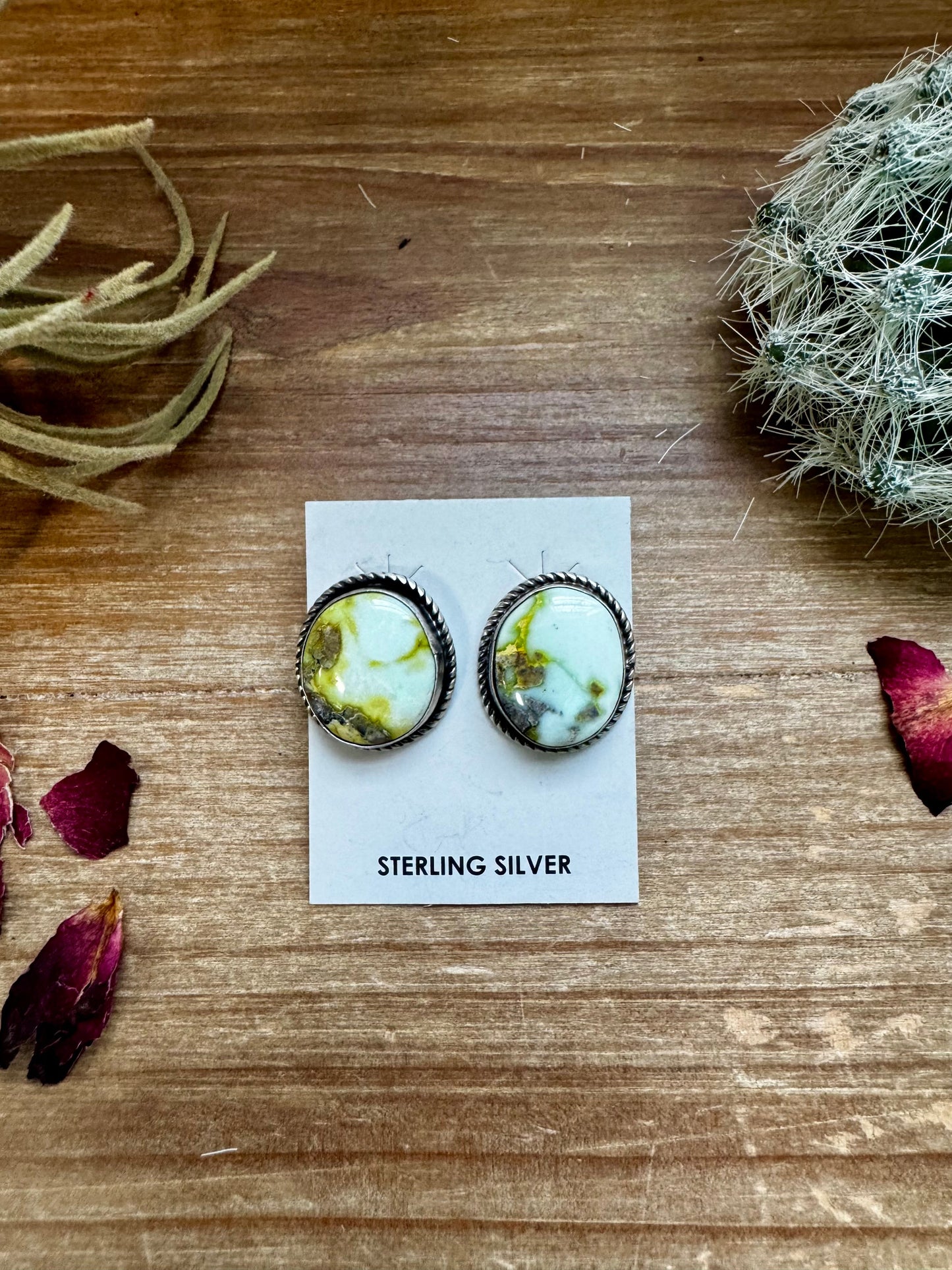 Stud Earrings Palomino Turquoise & Sterling Silver