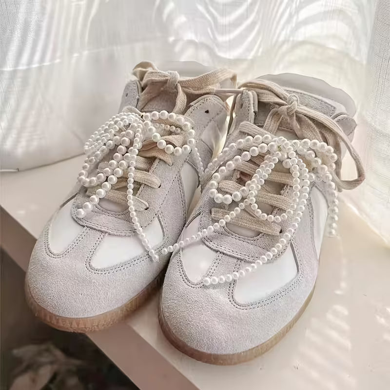 Pearl Bow Shoe Lace Charms