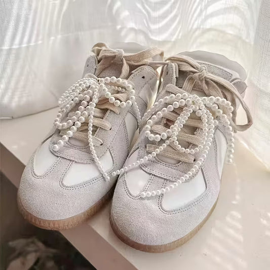 Pearl Bow Shoe Lace Charms