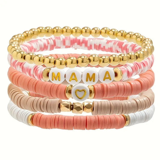MAMA Peach Bracelet Stack