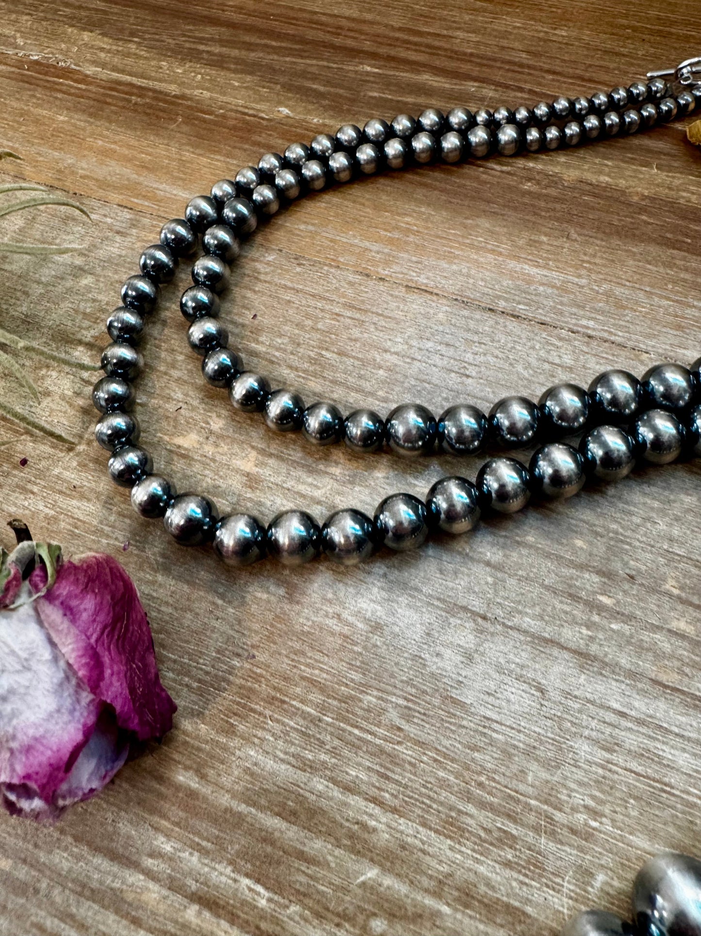 NFR Collection Necklace – Graduated Sterling Silver Pearls 6mm to 16mm – 45"