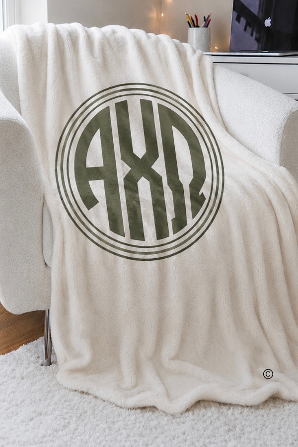 SC - ETA 8/28 - Alpha Chi Omega Monogram Blanket