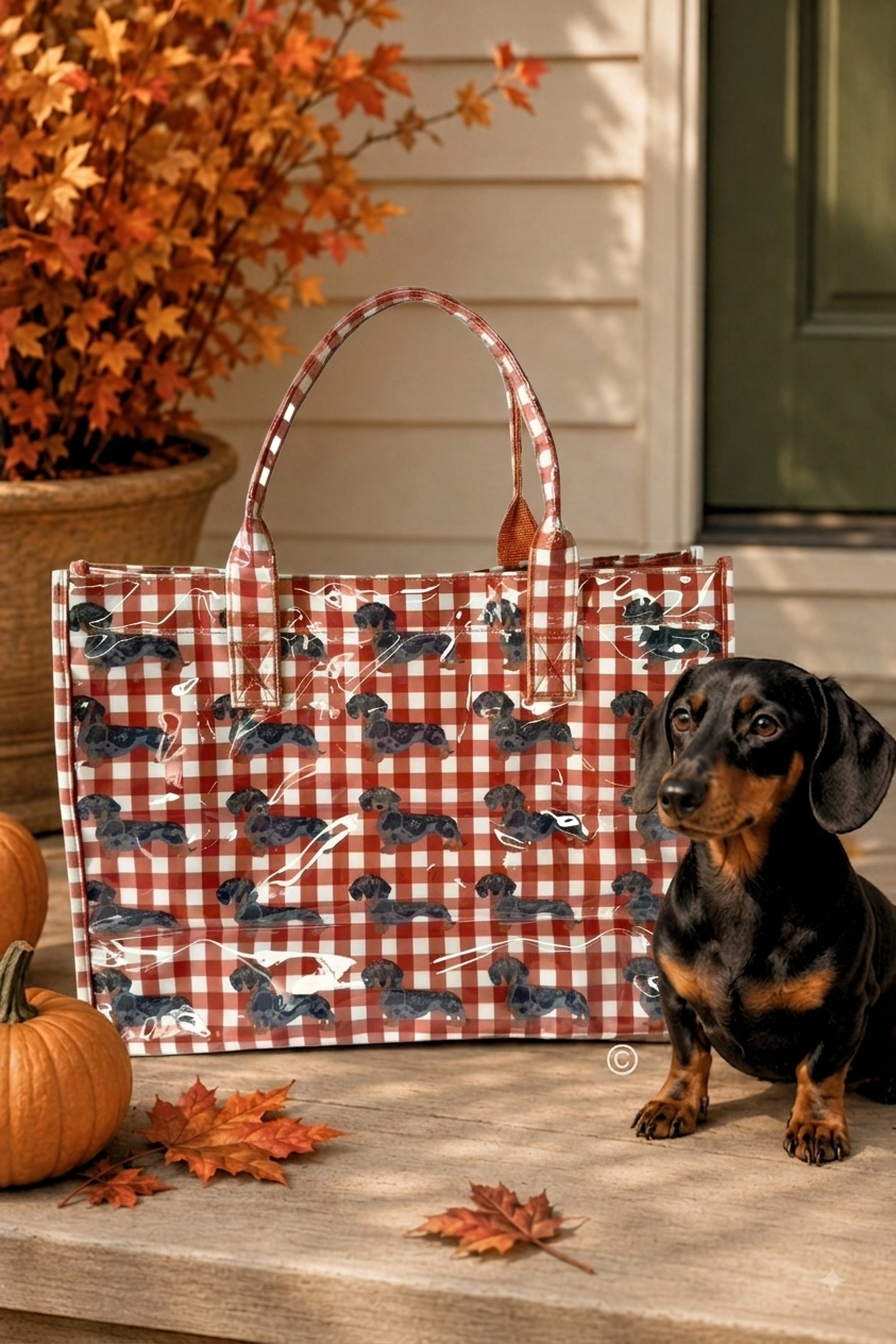 SC - ETA 9/30-10/14 Chloe in Khaki Gingham Vinyl Tote©