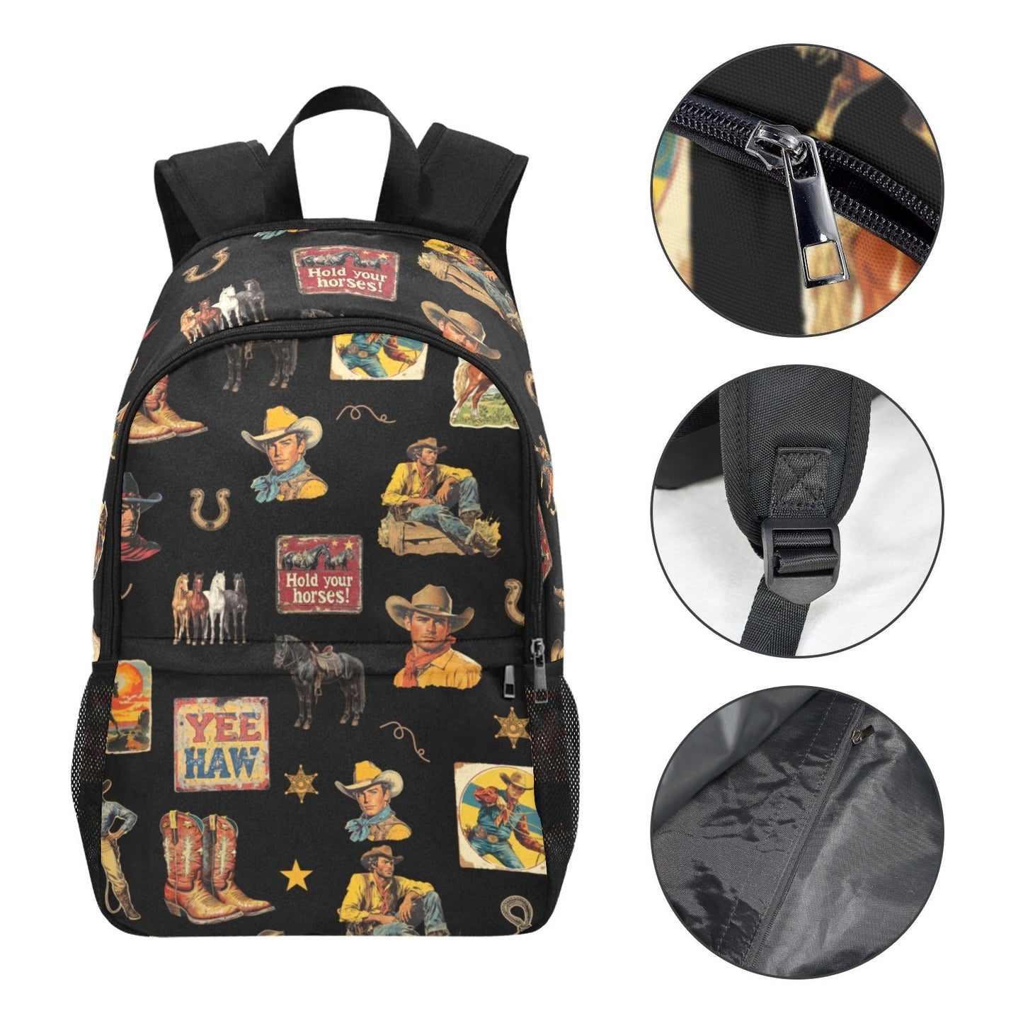 Vintage Cowboy Collage Western Backpack