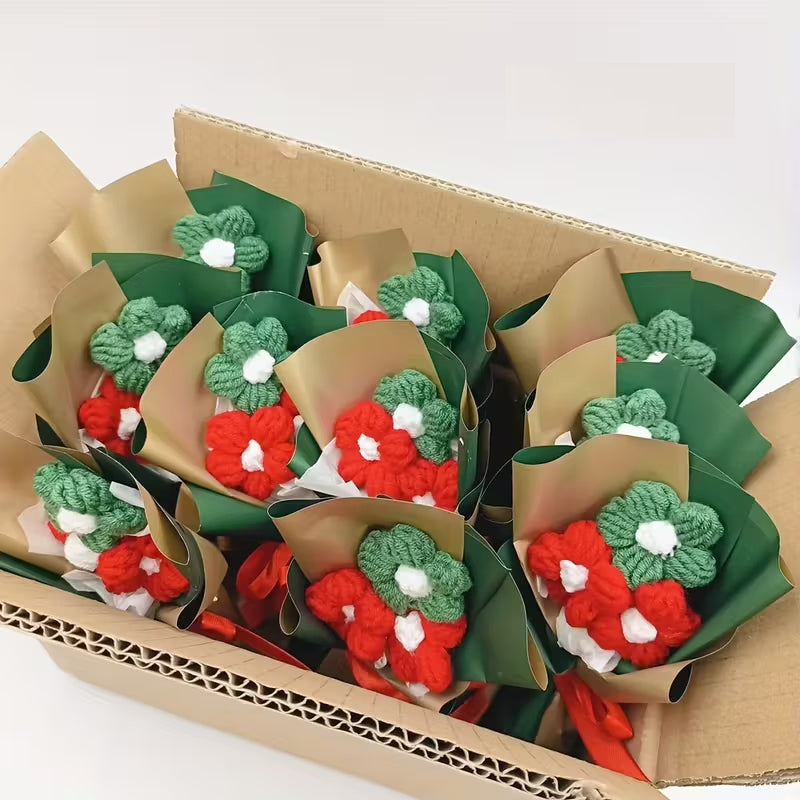 Christmas Crochet Flower Bouquets