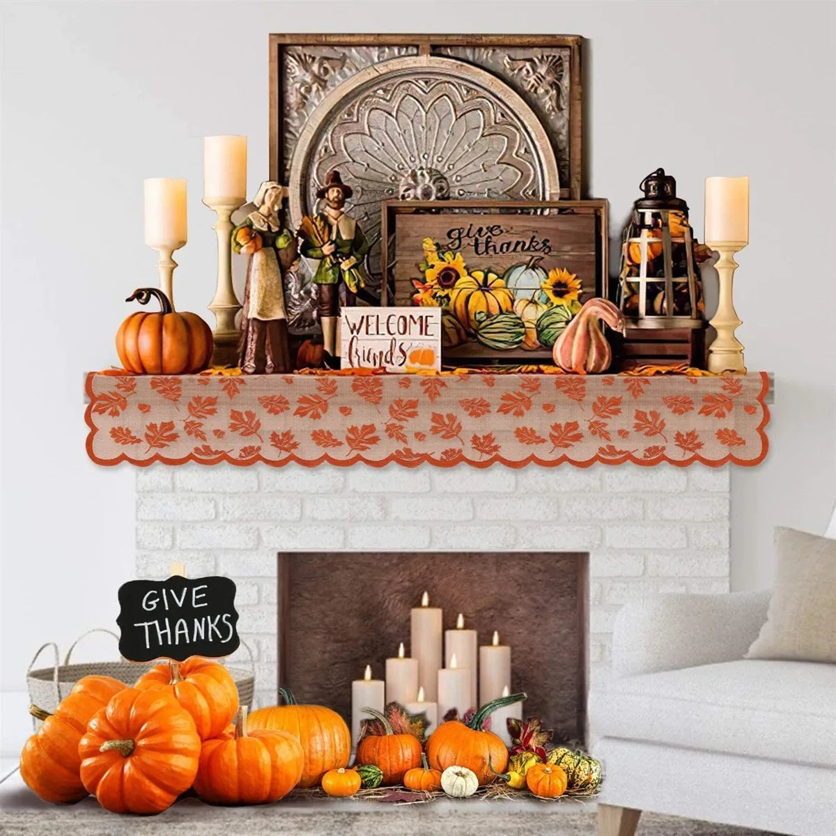 Pumpkin Thanksgiving Fall Holiday Table Runner