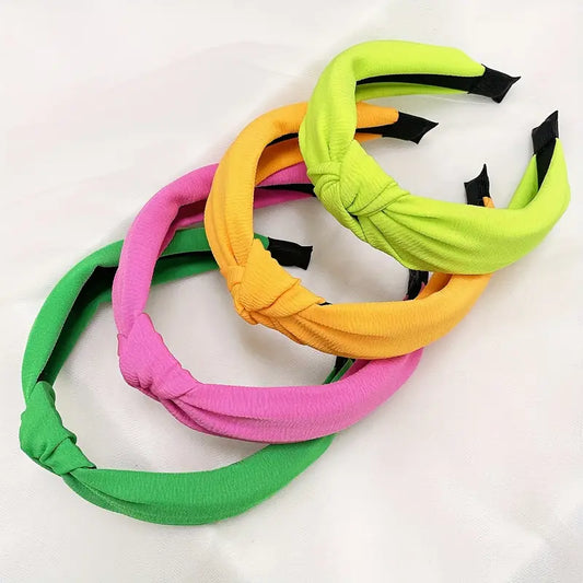 Neon Summer Knotted Headband Pack of 4