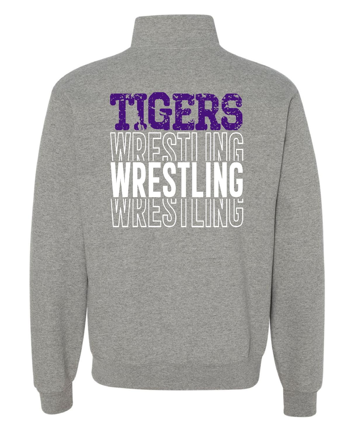 Adult Wrestling1/4 Zip Back Graphic