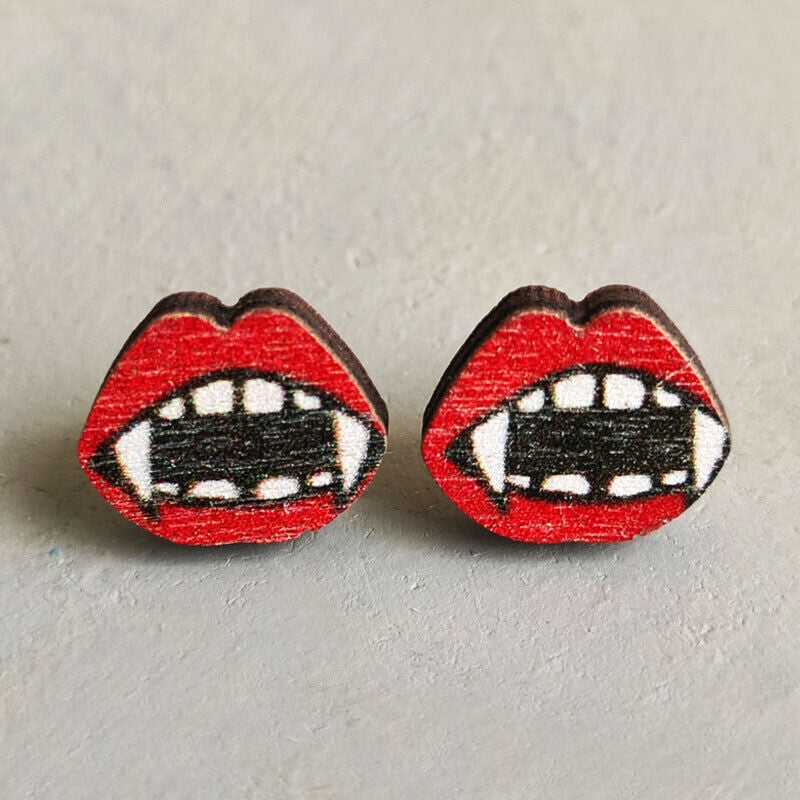 Halloween Wood Fall Stud Earrings