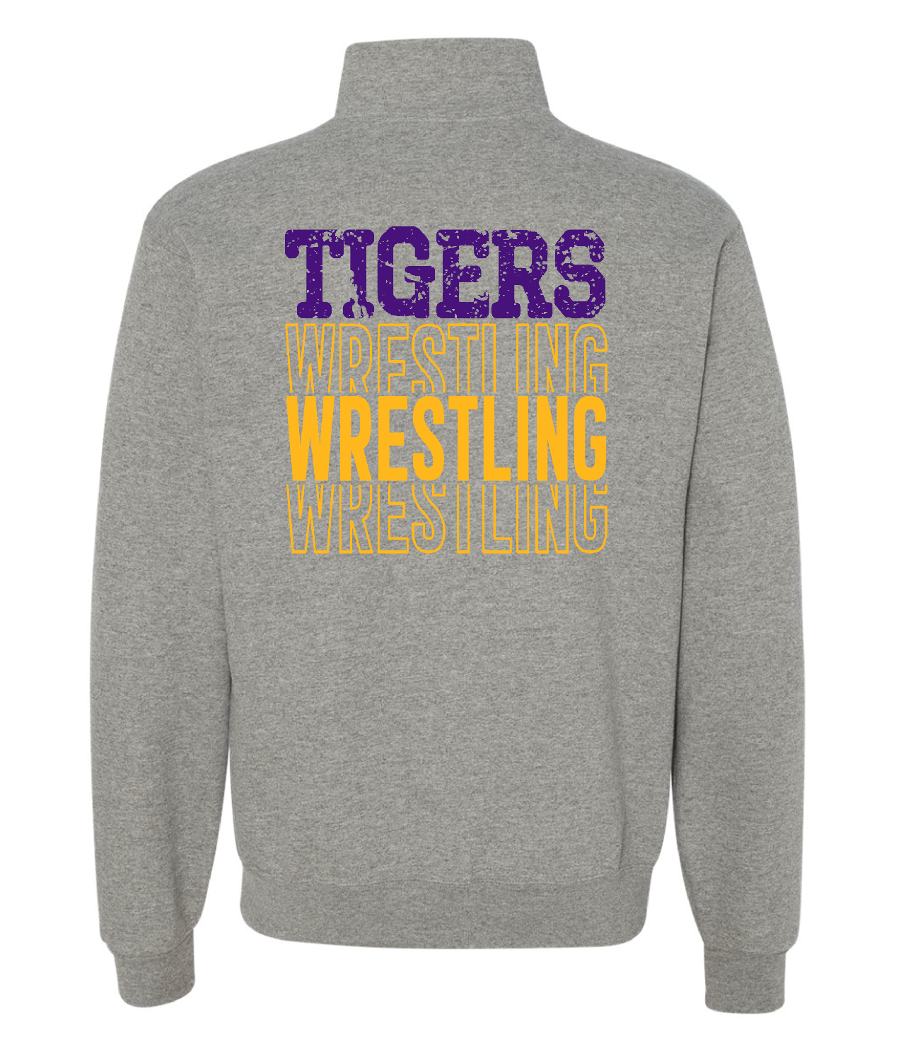 Adult Wrestling1/4 Zip Back Graphic