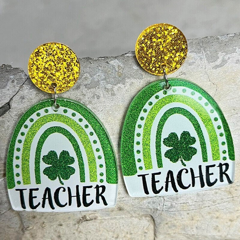 Mardi Gras + St. Patrick's Hanging Earrings