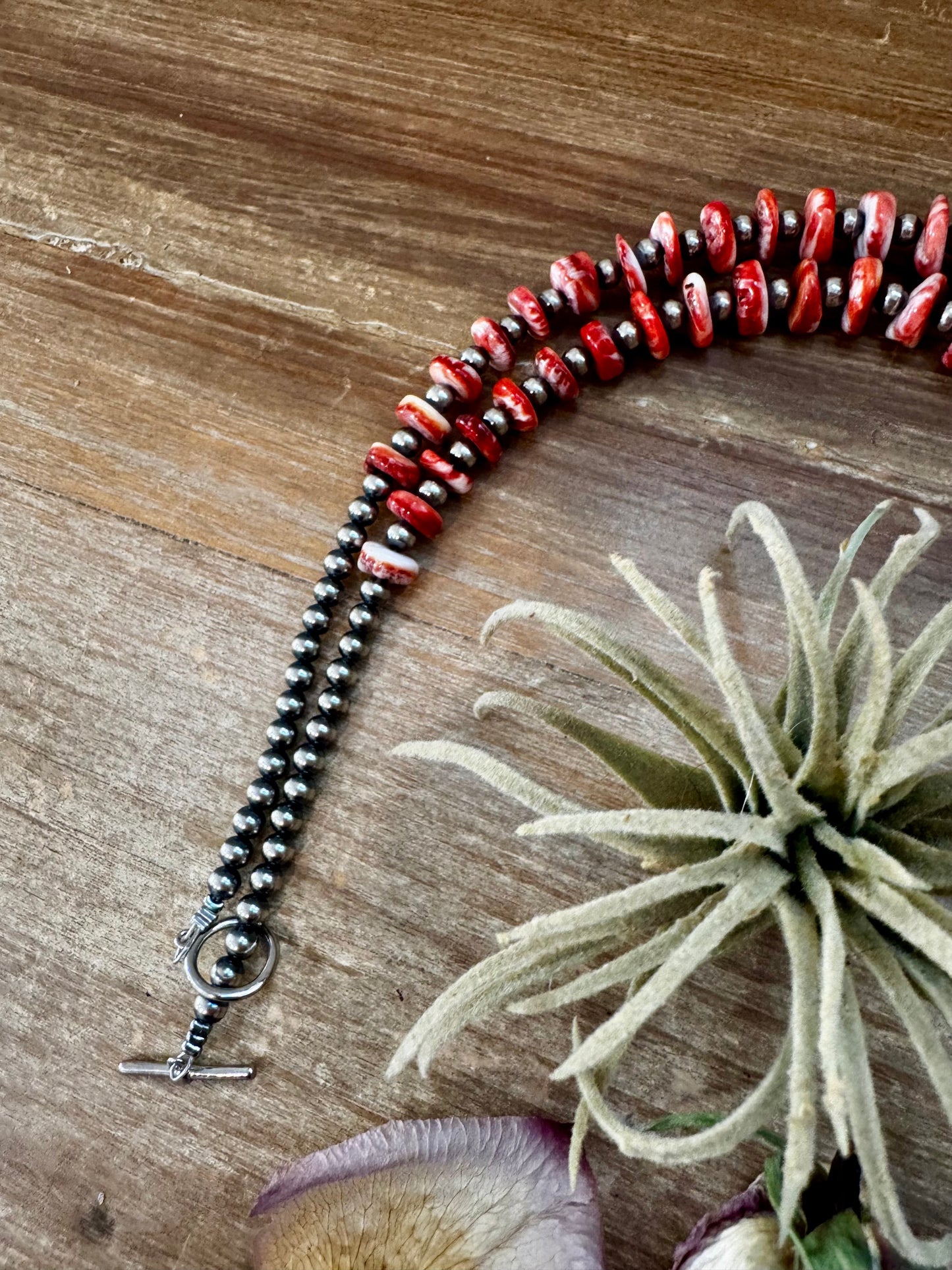 NFR Collection Necklace – 5mm Sterling Silver Pearls with Graduated Spiny Oyster 37"