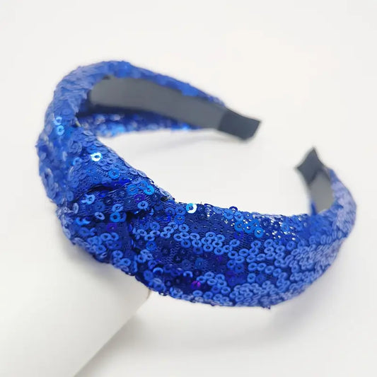 Blue Sequin Glitter Headband