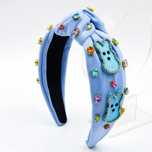 Blue Rhinestone Bedazzled Easter Headband