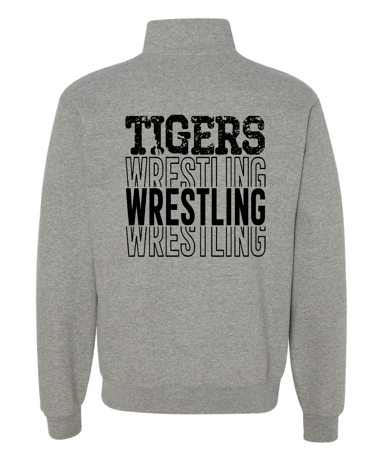 Adult Wrestling1/4 Zip Back Graphic