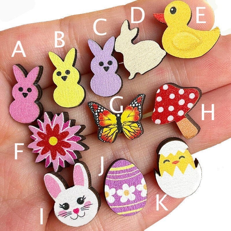Easter Wood Stud Earrings