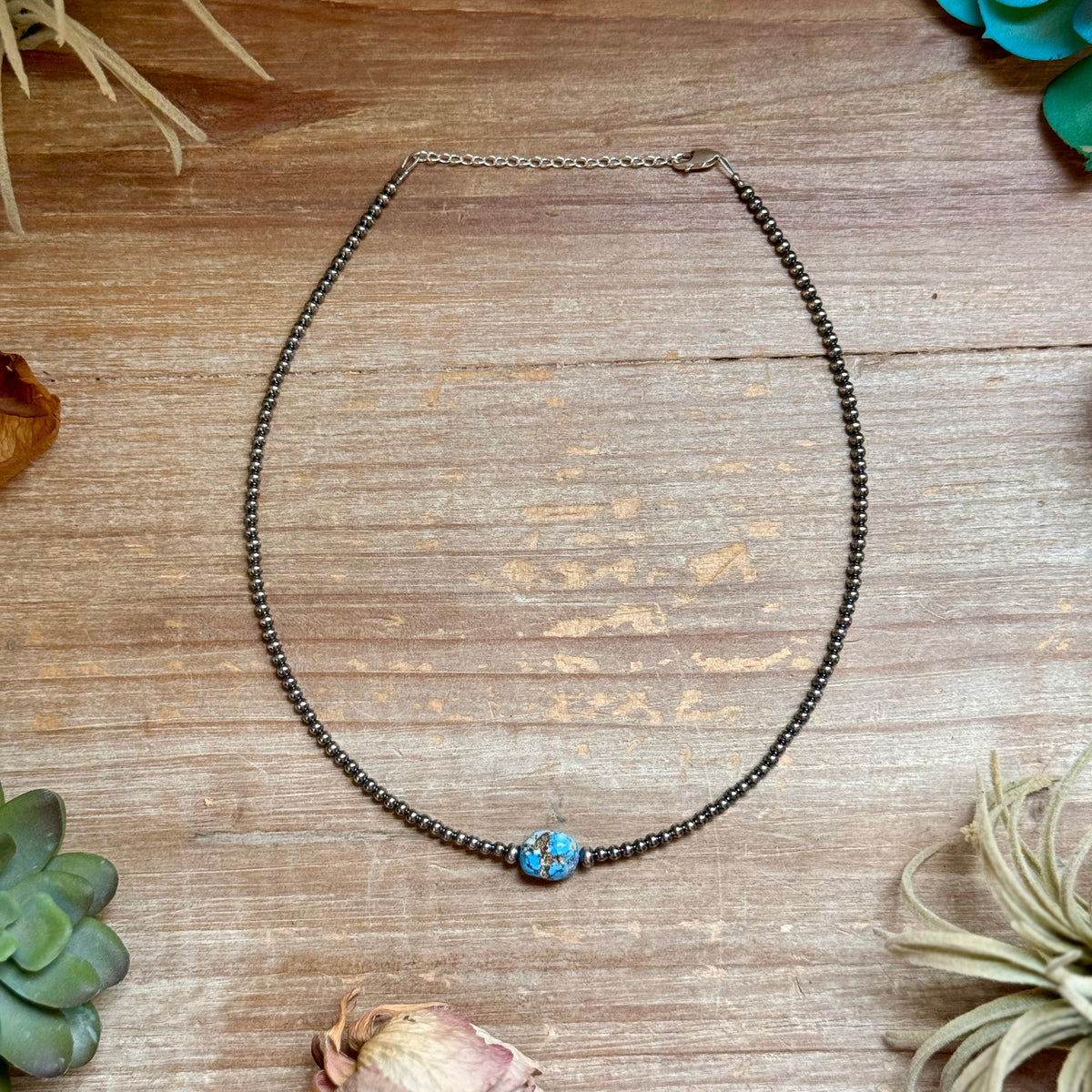 Golden Hills Turquoise & Sterling Silver Pearl Necklace