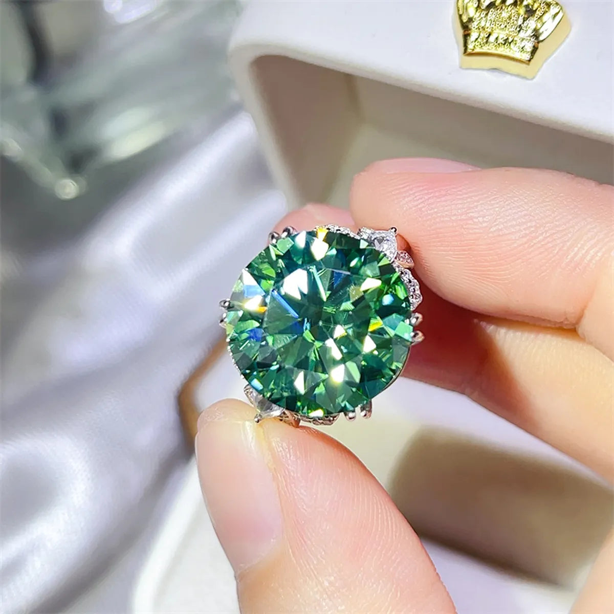 10 Carat Moissanite 925 Sterling Silver Ring