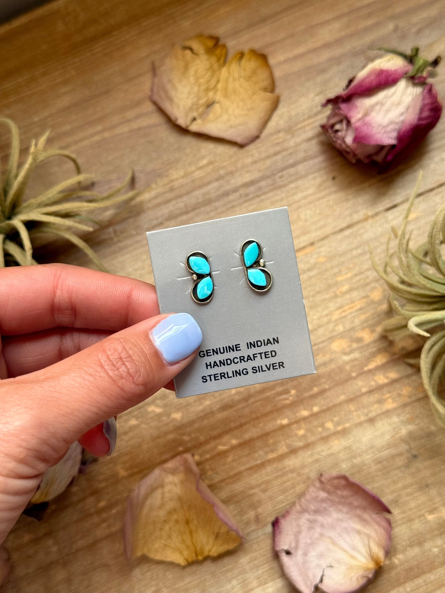 Sterling Silver Kingman Turquoise Stud Earrings